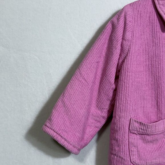 Baby Boden Pink Fleece Lined Corduroy Button Up Chore Jacket Girl's 18-24 Months - Picture 7 of 10